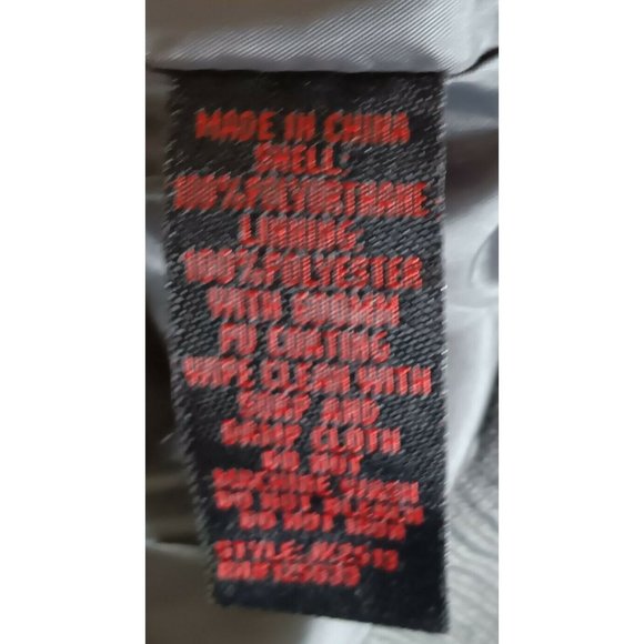 New York YOKI Faux Leather Grey Colored Bomber Jacket Large Long Sleeves NWT - Picture 6 of 6